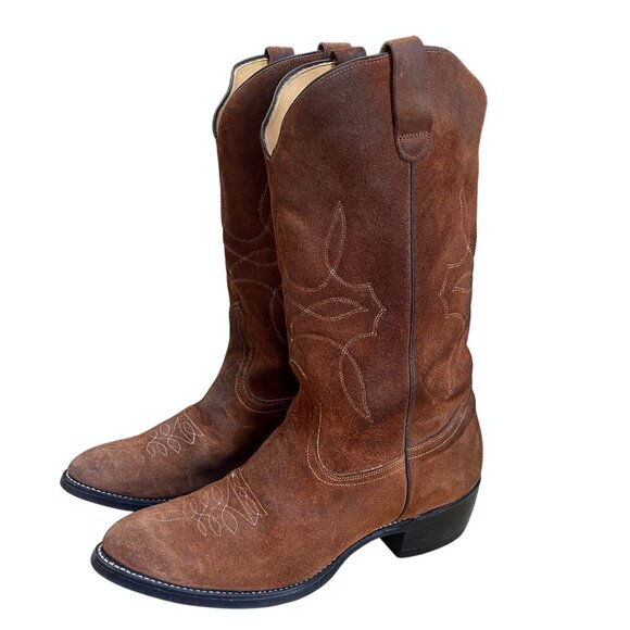 Vintage Levi’s Orange Tab Cowboy Boots Brown Suede Western Men’s Size 11 M - Picture 4 of 8